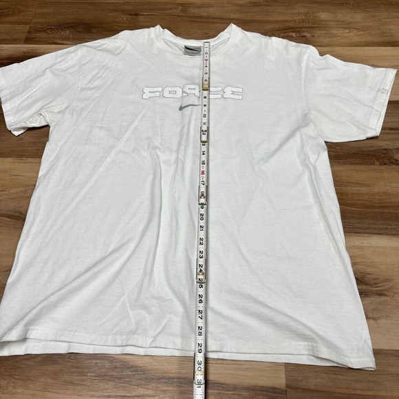 Vintage 90s Nike Force Shirt Mens XL Gray Tag Center Swoosh Puff Print - Picture 8 of 11